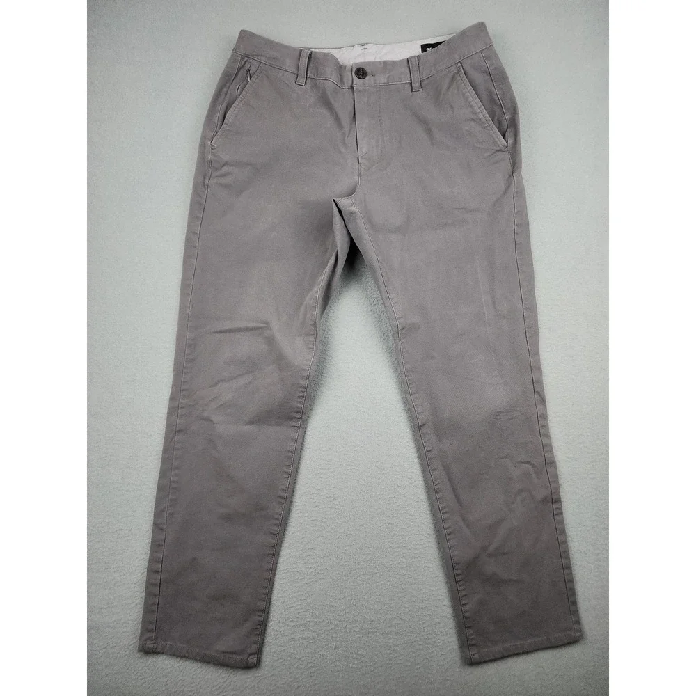 Bonobos Pants Mens 31x30(28) Gray Slim Stretch Twill Chino Casual Cotton Spandex